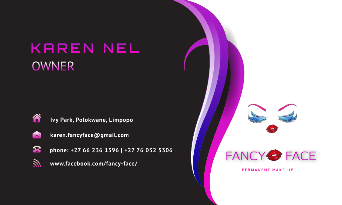 Fancy Face Business Back Front