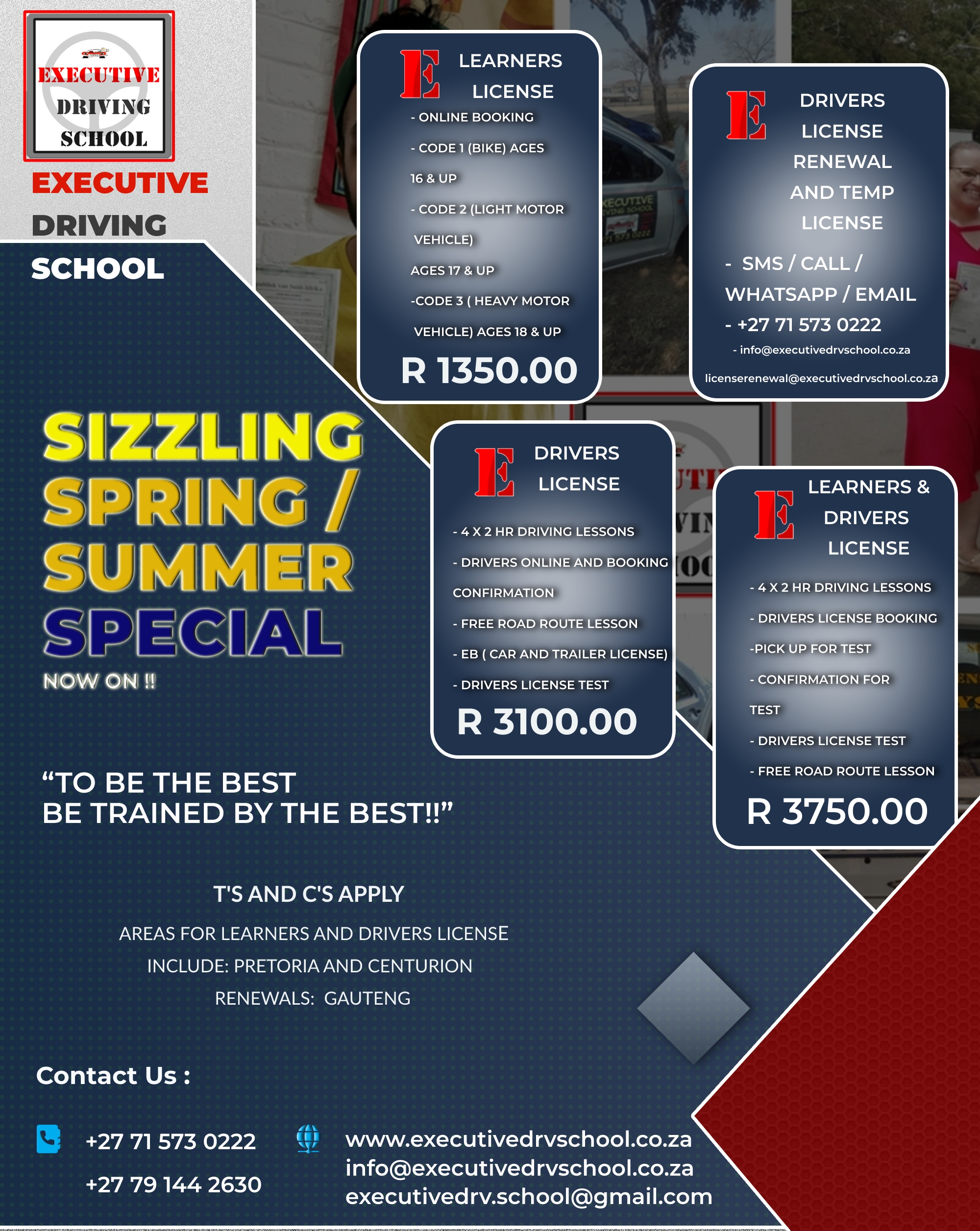 Exec Driving School Summer Flyer